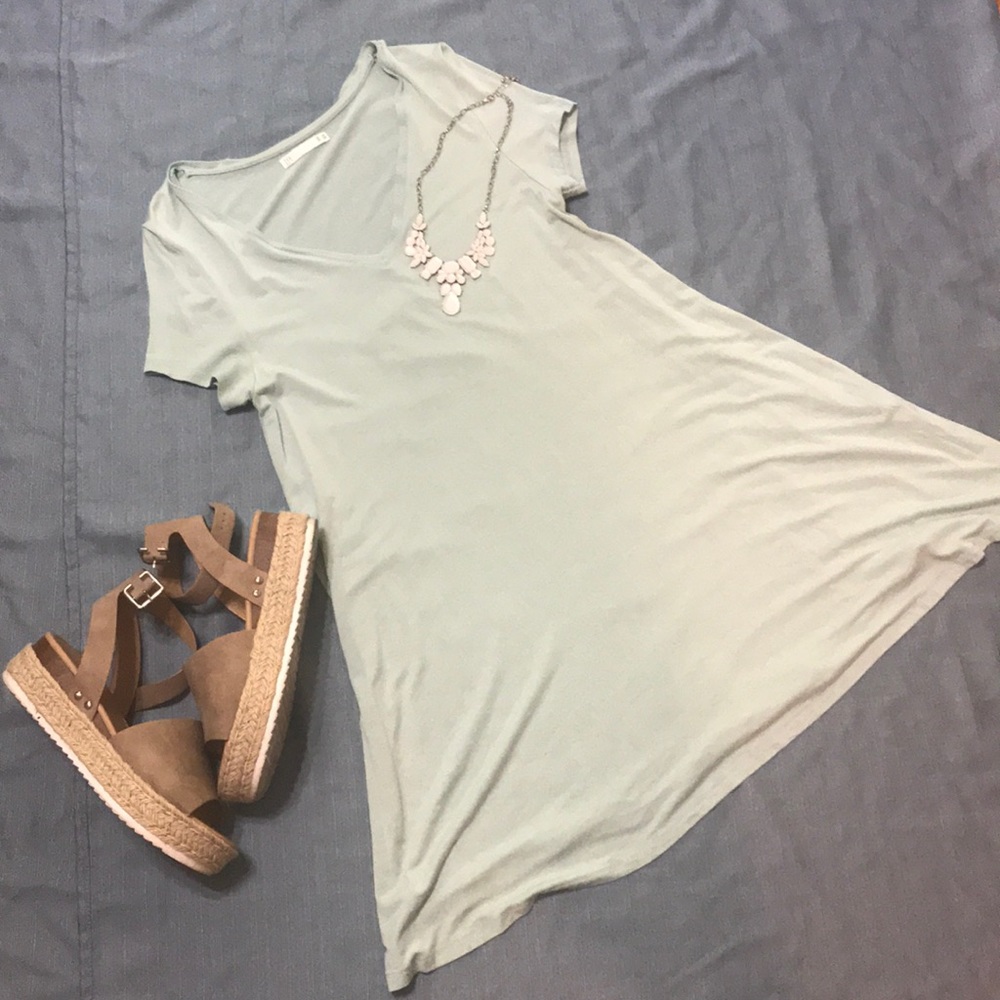 Mint green t shirt dress